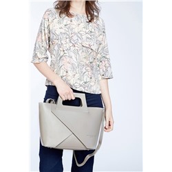 Bolso de piel y neceser Rita Gris claro