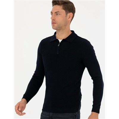 Lacivert Slim Fit Kazak