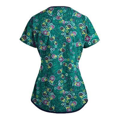 UA Pretty Persian Rain Forest Print Scrub Top