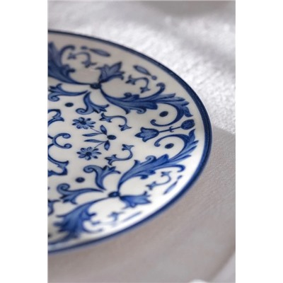 Reve Bleu Serenity Pasta Tabağı - 19 cm - Mavi/Beyaz