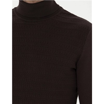 Kahverengi Slim Fit Kazak