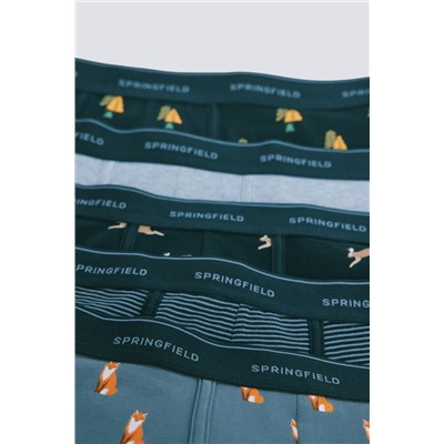 Pack 5 boxers algodón estampados