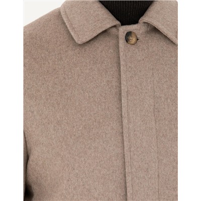 Açık Kahverengi Slim Fit Kaşe Kaban