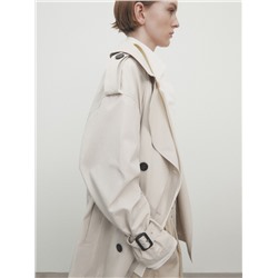 Gabardina corta cinturón