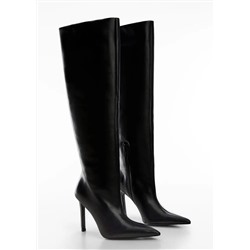 Bota alta tacón piel  -  Mujer | MANGO OUTLET Melilla