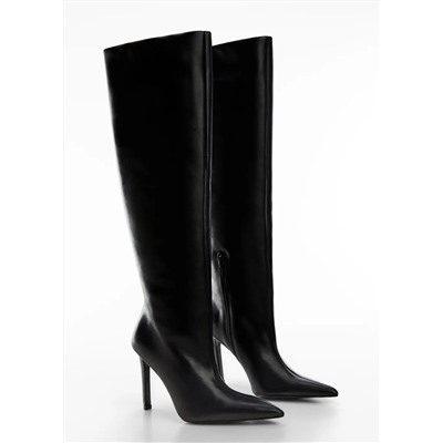 Bota alta tacón piel  -  Mujer | MANGO OUTLET Melilla