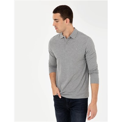 Gri Melanj Slim Fit Basic Sweatshirt