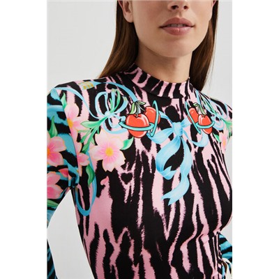 Body slim animal print