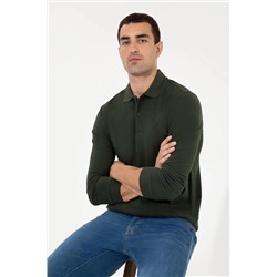 Pierre Cardin Koyu Yesil Slim Fit Fit Polo Yaka Sweatshirt G021SZ082.000.1544025.VR079