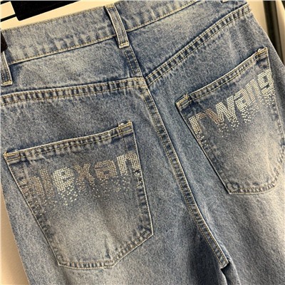 Женские джинсы со стразами  Alexand*r Wan*g