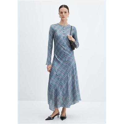 Vestido satinado cuadros