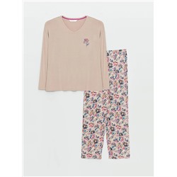 LC Waikiki V Yaka Çiçekli Uzun Kollu Kadın Pijama Takımı, LCW DREAM                                            
                                            V Yaka Çiçekli Uzun Kollu Kadın Pijama Takımı