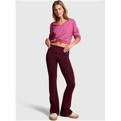 ALL-DAY COTTON FOLDOVER FLARE LEGGINGS