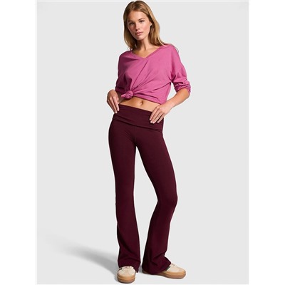 ALL-DAY COTTON FOLDOVER FLARE LEGGINGS