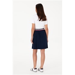 Kadın Lacivert Mini Boy Triko Etek