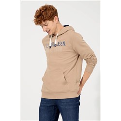Erkek Camel Kapüşonlu Sweatshirt