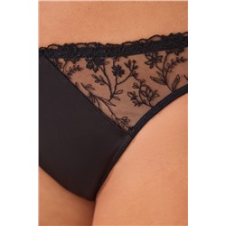 Tanga satén negro