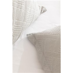 Triangle King Size %100 Pamuk Yatak Örtüsü - Gri - Lüks Koleksiyon