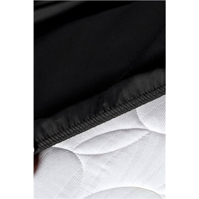 Ciel King Size Plus %100 Pamuk Lastikli Saten Çarşaf - Siyah