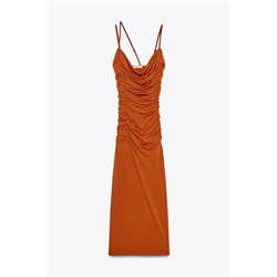GATHERED DRAPED MAXI DRESS