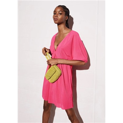 Vestido corto textura -  Mujer | MANGO OUTLET España