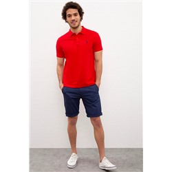 Erkek Kırmızı Basic Polo Yaka Tişört