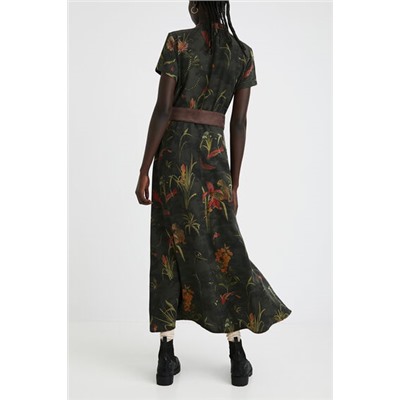 Vestido camisero maxi largo