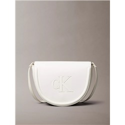 Embossed Monogram Logo Saddle Bag