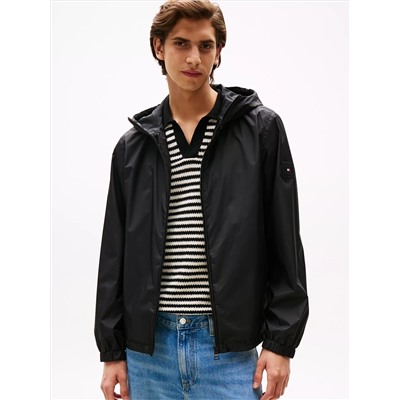 Water-Repellent Hooded Windbreaker