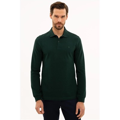 Pierre Cardin Erkek Koyu Yeşil Slim Fit Polo Yaka Sweatshirt G021GL082.000.1208969