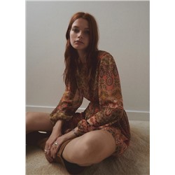 Vestido estampado aberturas