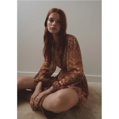 Vestido estampado aberturas