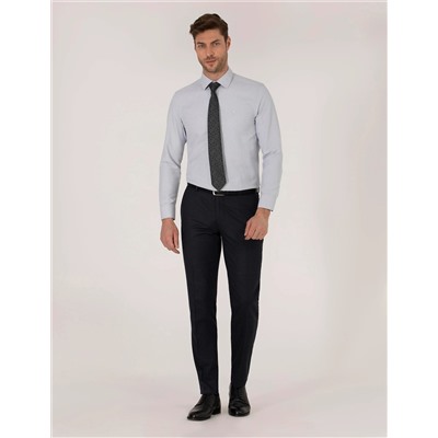 Gri Slim Fit Oxford Gömlek