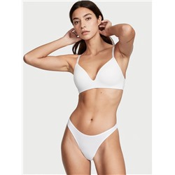 Stretch Cotton High-Leg Scoop Thong Panty