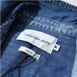 Мужская застиранная джинсовая куртка с длинными рукавами  CALVIN KLEI*N ОРИГИНАЛ!