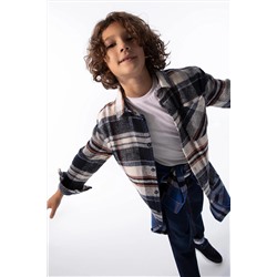 Defacto Erkek Çocuk Oversize Fit Flanel Uzun Kollu Gömlek Y9147A622WN