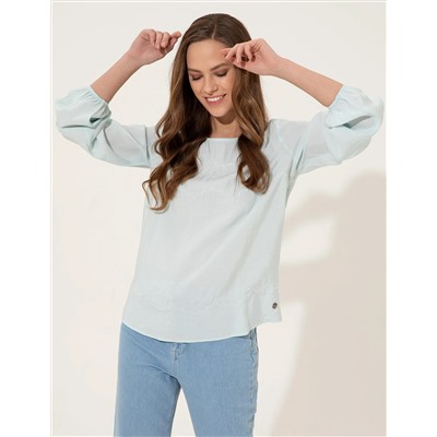 Açık Mavi Regular Fit Bluz