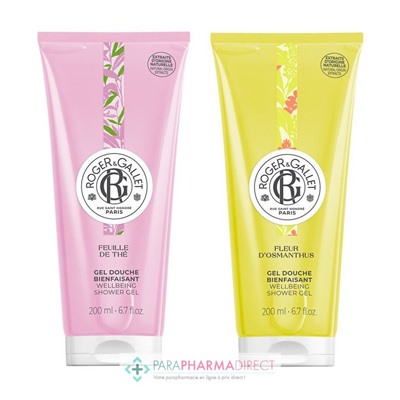 Roger & Gallet Lot Gel Douche Bienfaisant Feuille De Thé & Fleur d'Osmanthus 200 ml