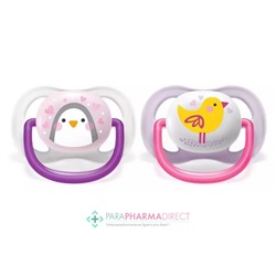 Avent Sucettes Ultra Air Animals 0-6 mois Pingouin & Oiseau x2