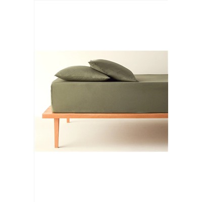 English Home Plain Pamuk Çift Kişilik Lastikli Çarşaf Tkm 160x200 cm Koyu Yeşil 10041169