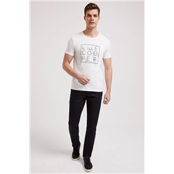 Lee Cooper Erkek Square O Yaka T-Shirt Beyaz 202 LCM 242021