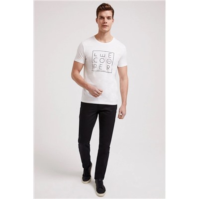 Lee Cooper Erkek Square O Yaka T-Shirt Beyaz 202 LCM 242021