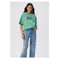 Mavi Logo Baskılı Yeşil Tişört Oversize / Geniş Kesim 1600843-71789