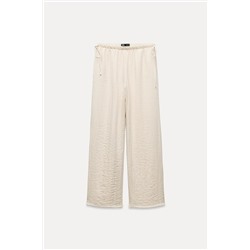 LINEN BLEND PALAZZO TROUSERS