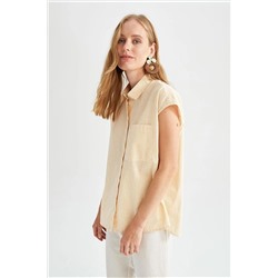Defacto Oversize Fit Düğmeli Kolsuz %100 Pamuk Gömlek X8894AZ22SM