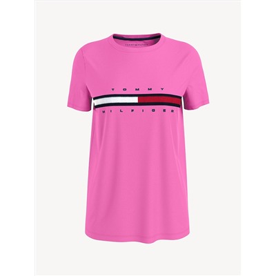 TOMMY HILFIGER FLAG STRIPE LOGO T-SHIRT