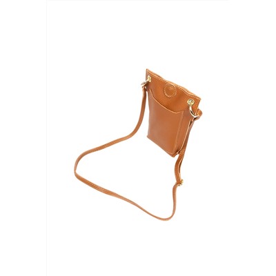 Bandolera de piel Camel