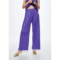 Pantalón palazzo plisado -  Mujer | MANGO OUTLET Melilla