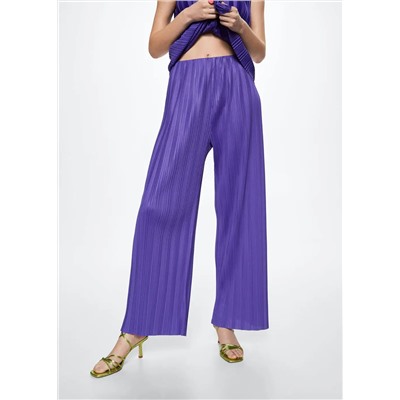 Pantalón palazzo plisado -  Mujer | MANGO OUTLET Melilla