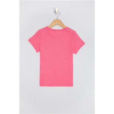 Çocuk Pembe Bisiklet Yaka Tişört